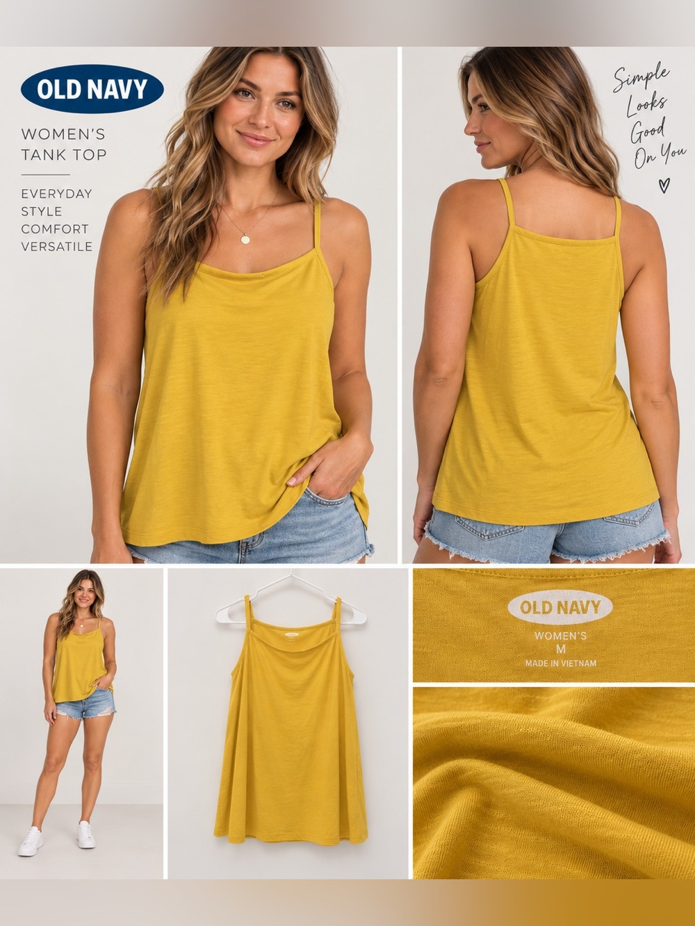 Old Navy Bright Yellow Spaghetti Strap Tank Top